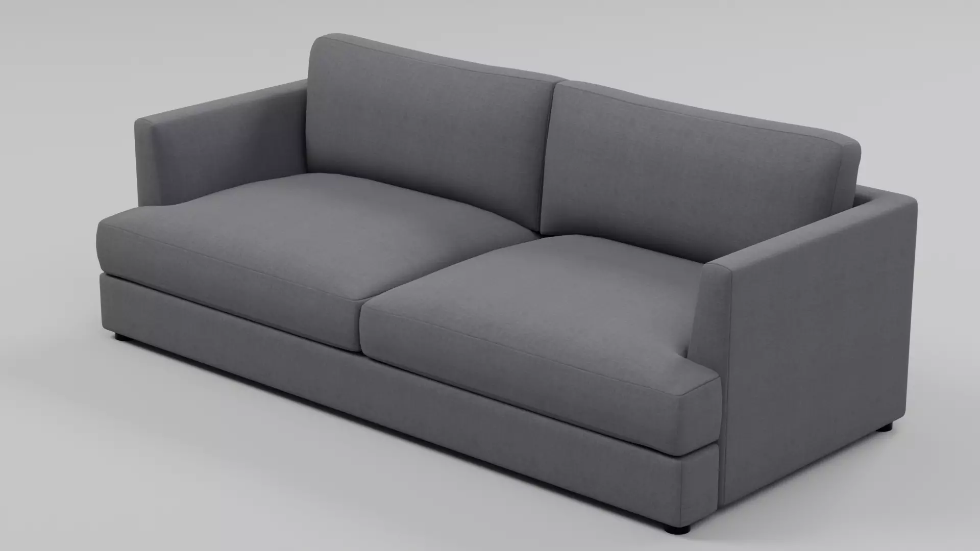 Modern 2 Seater Sofa - Slim Track Arm Fabric Loveseat 04 Low-poly 3D model