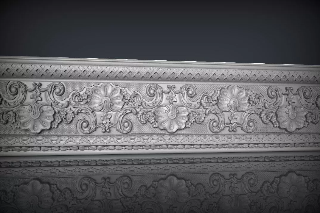 Floral Ornamental CNC Border Relief STL 3D model