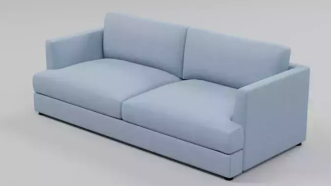 Modern 2 Seater Sofa - Slim Track Arm Fabric Loveseat 05