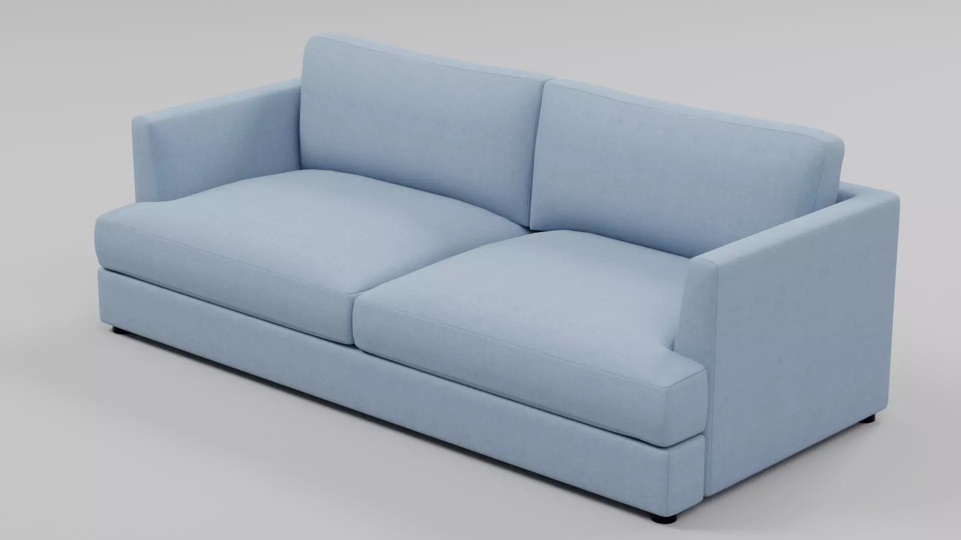 Modern 2 Seater Sofa - Slim Track Arm Fabric Loveseat 05 Low-poly 3D model