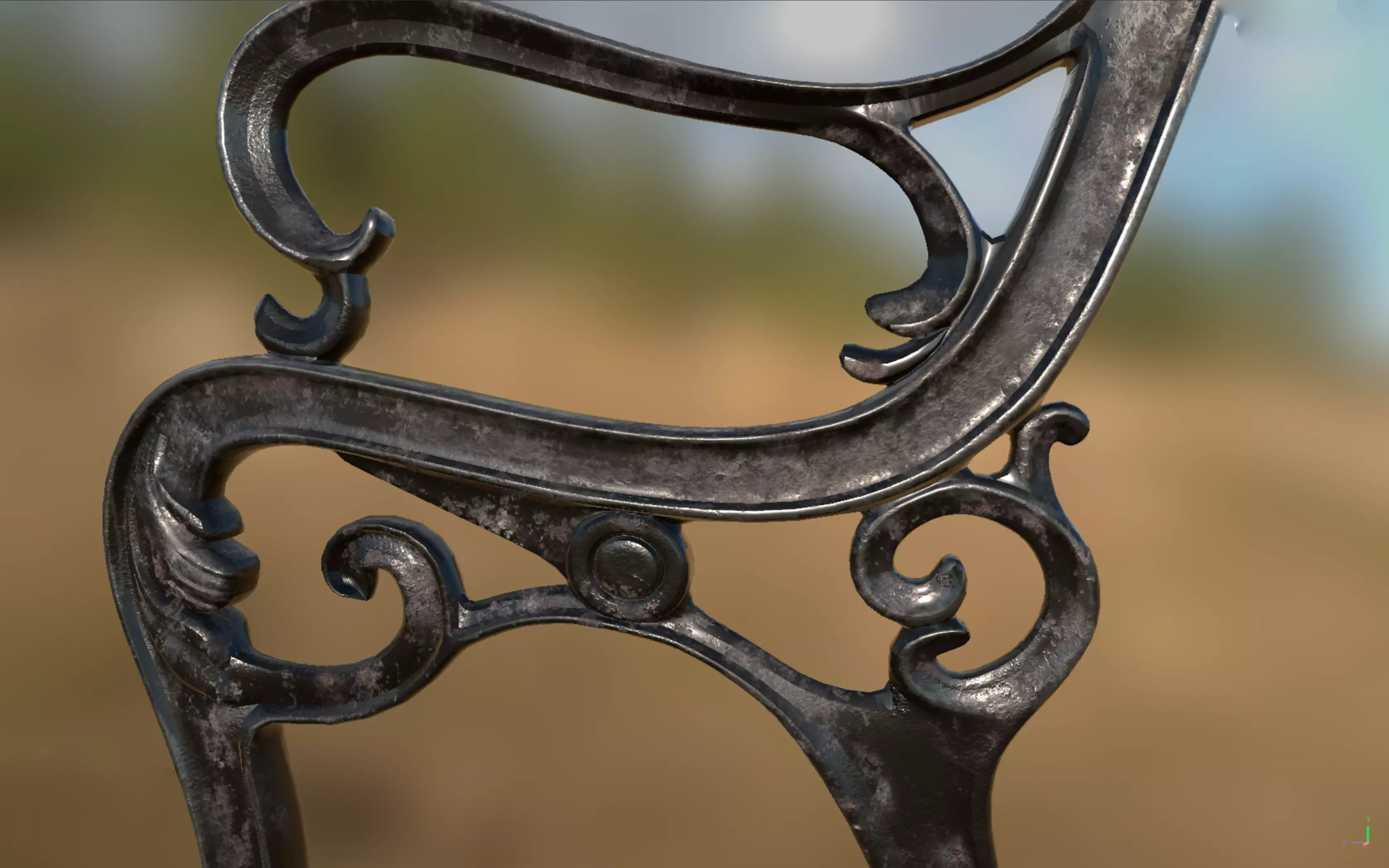 bench Low-poly 3D model
