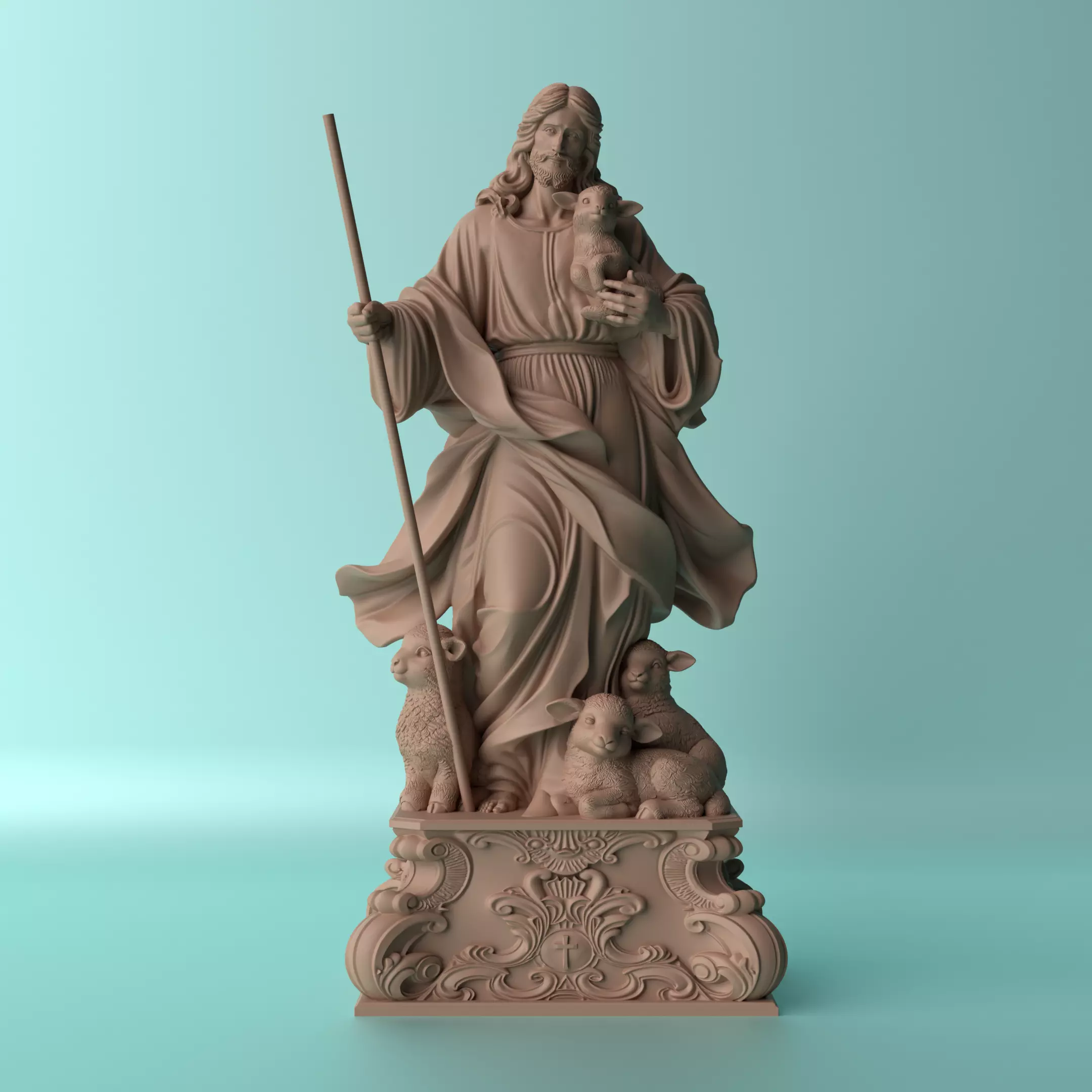 Jesus the Good Shepherd Jesus Pastor Cordeiros 3D print model