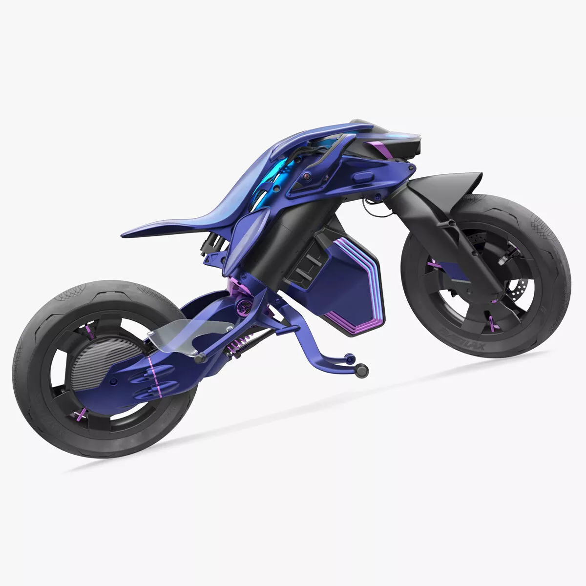 Futuristic Balancing Motorcycle Concept Rigged for Cinema 4D 3D model