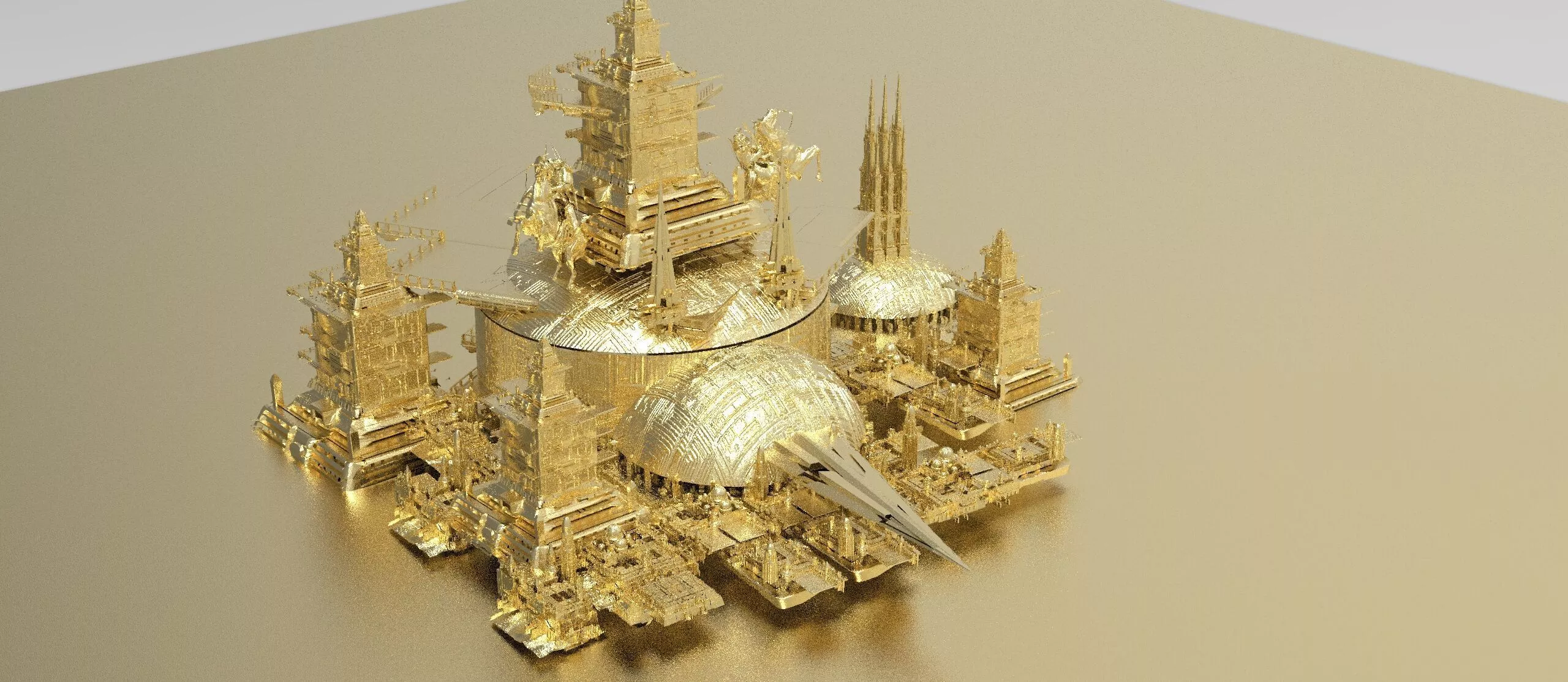 Golden Pyramid Nevada temple 3D model
