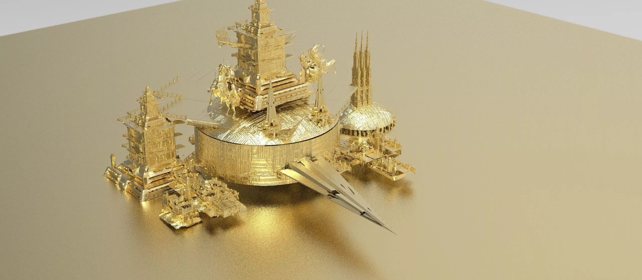 Golden Pyramid Nevada temple 2 3D model