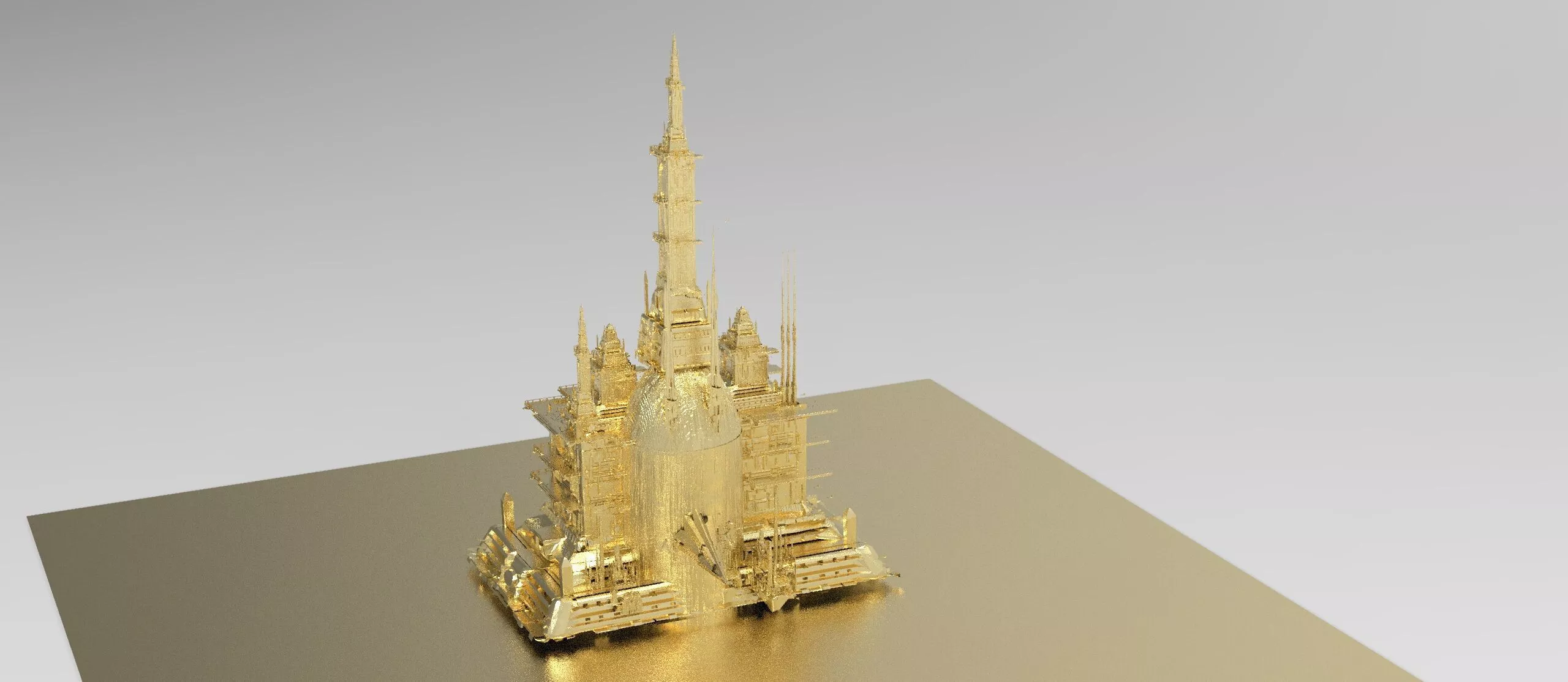 Golden Pyramid Nevada temple 4 3D model