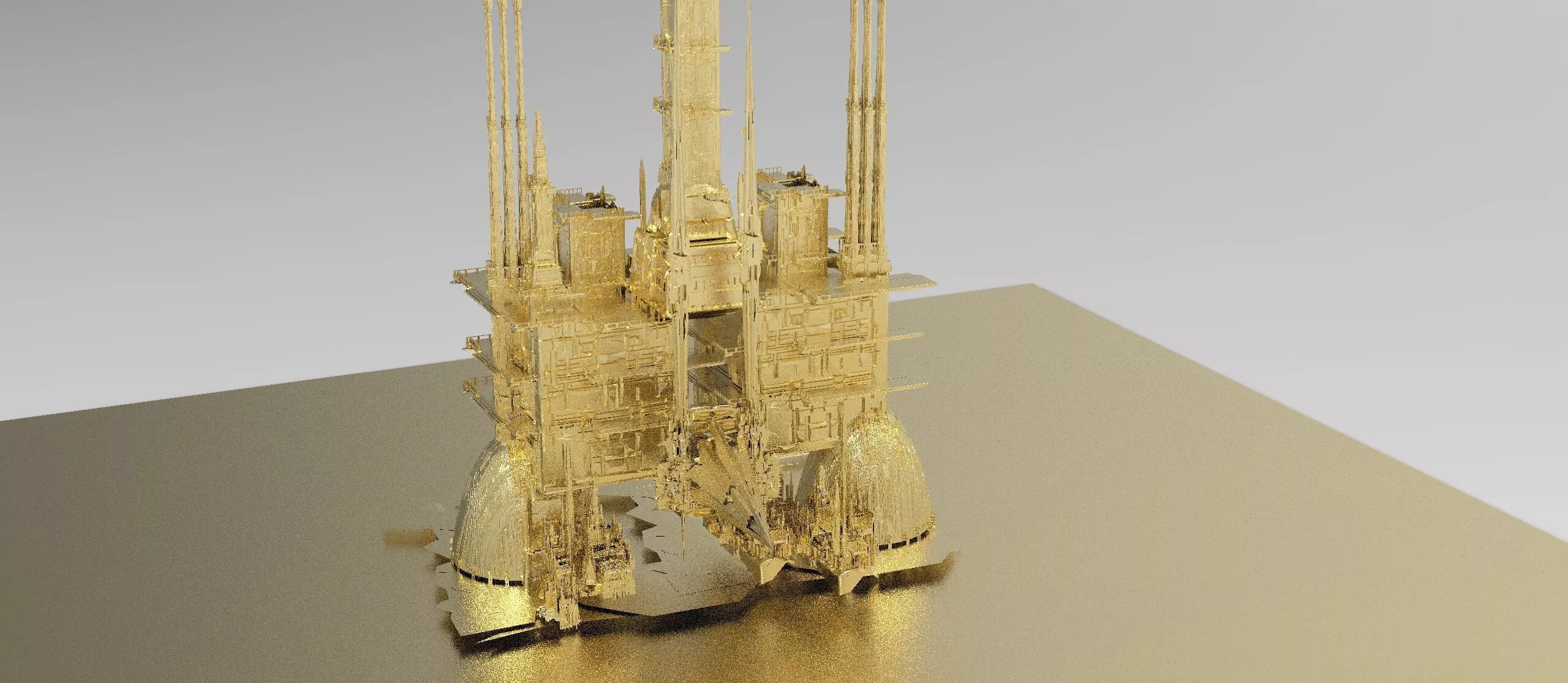Nevada Golden Pyramid asian temple 2 3D model