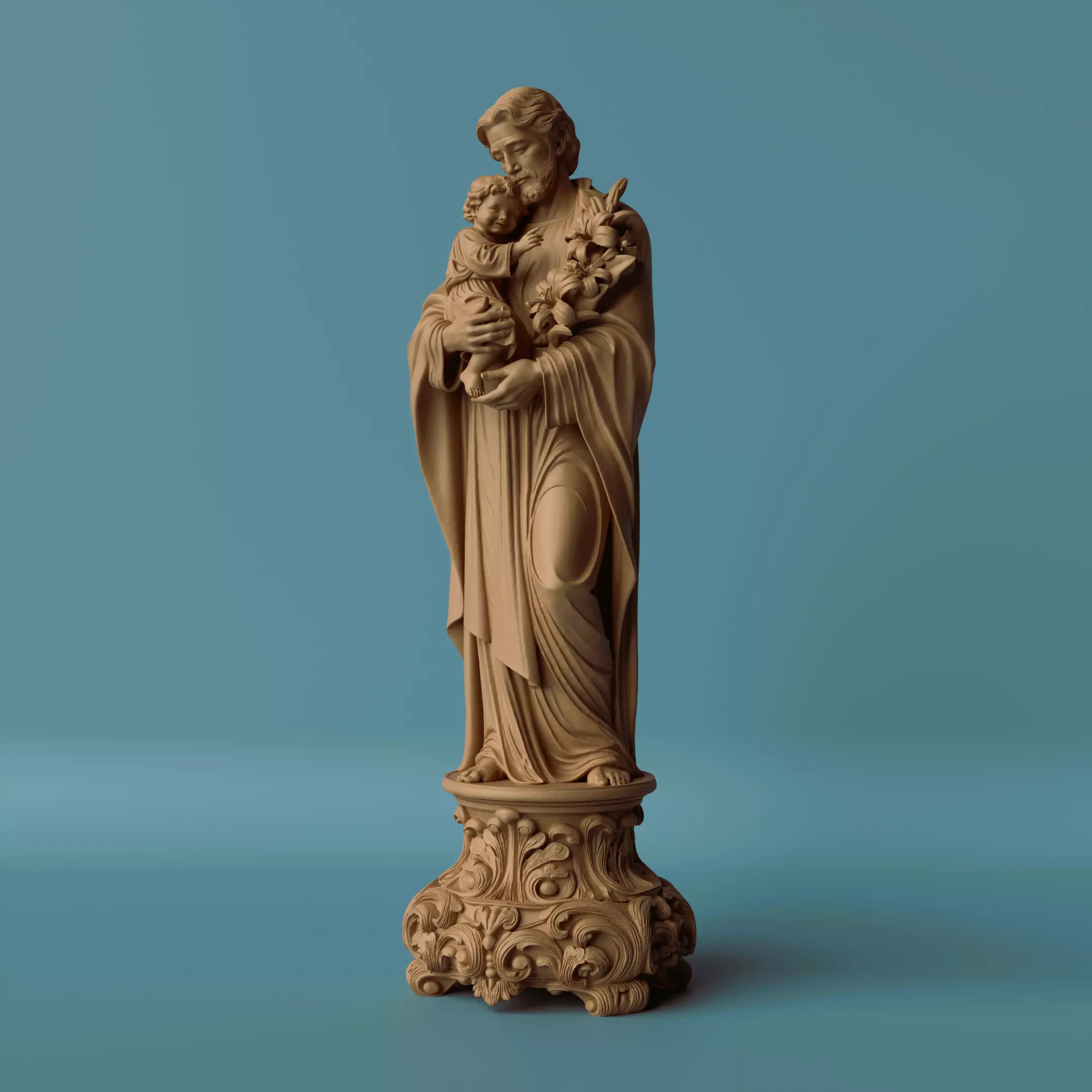 Saint Joseph with Baby Jesus Sao Jose Santo 3D print model