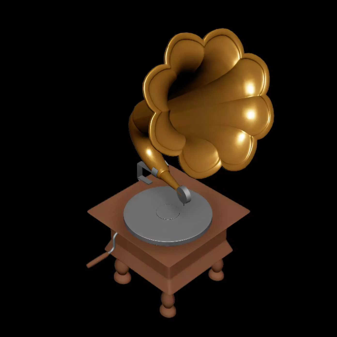 Gramophone Free low-poly 3D model