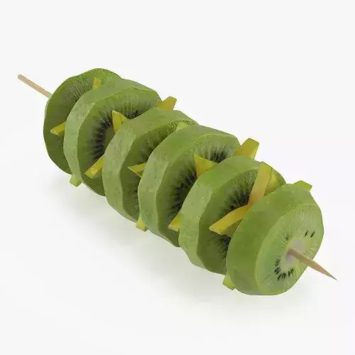 Kiwi on Wooden Skewer 3D model 6
