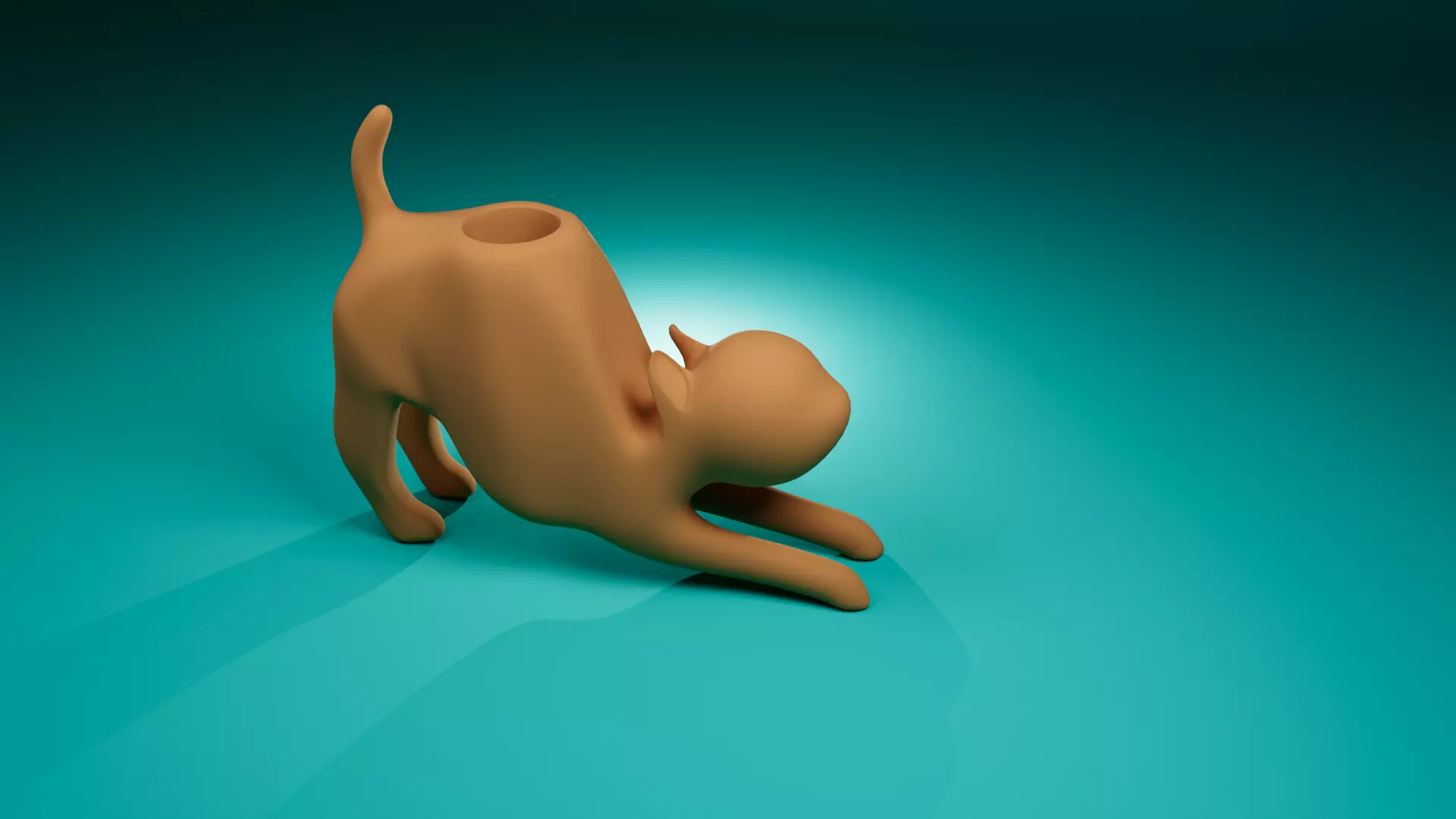 Cat Desk Organizer 3D Printable Pen Holder and Plant Pot 3D print model