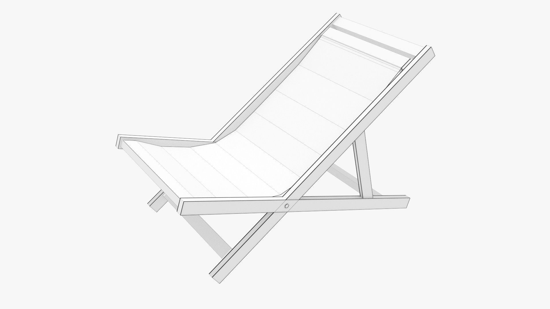 Low Poly Beach Chair Low-poly 3D model_5