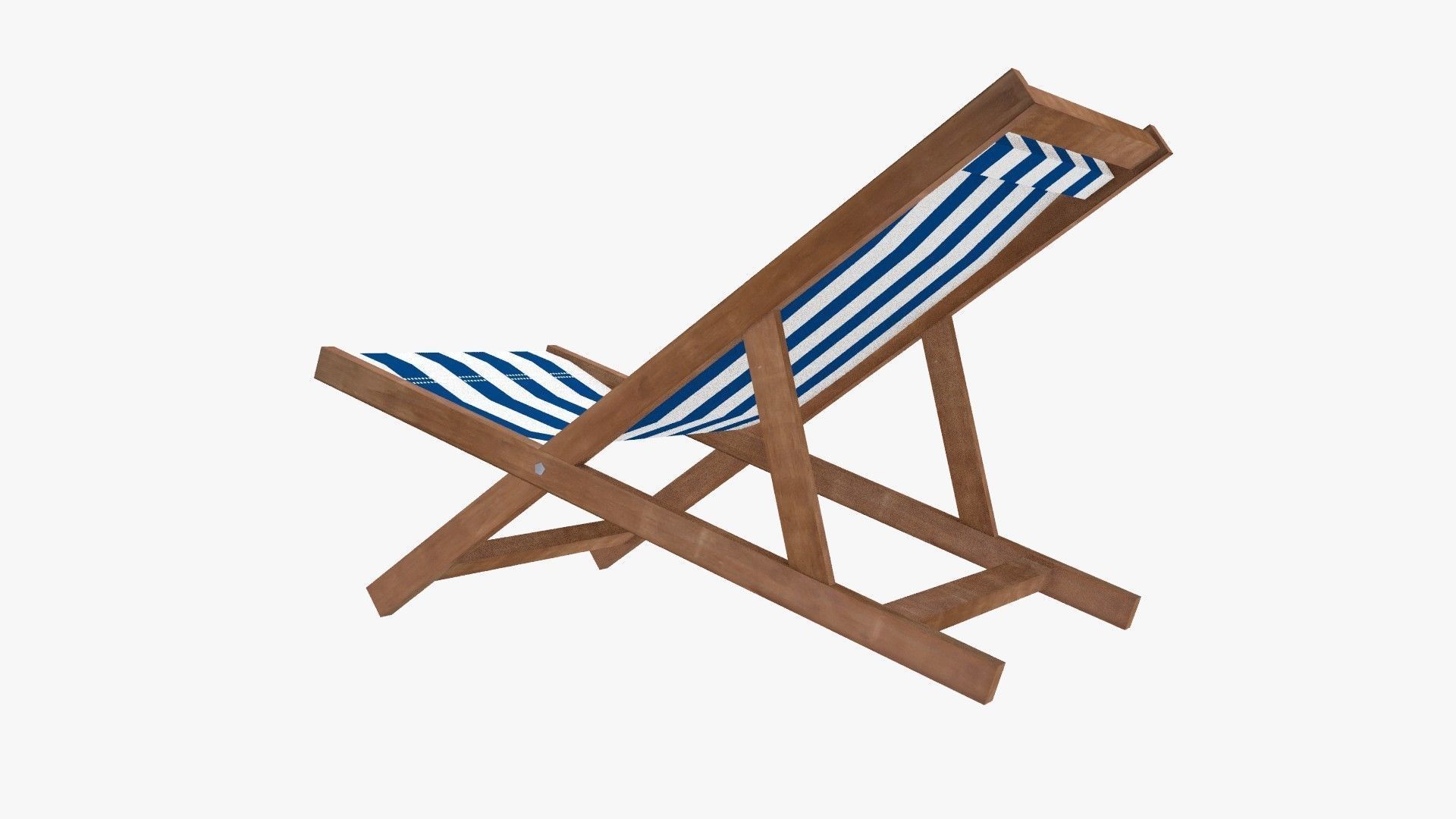 Low Poly Beach Chair Low-poly 3D model_2
