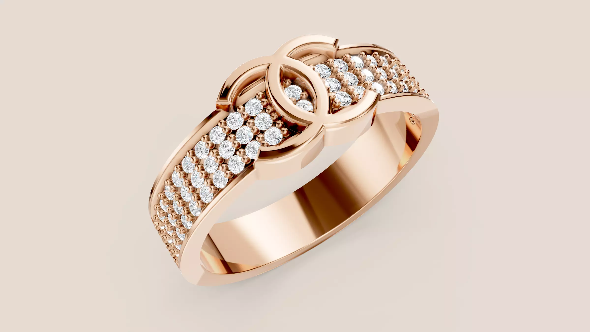 CC Chanel Diamond Ring 3D print model