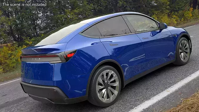 Blue Tesla Model Y Juniper 2025 3D model 3