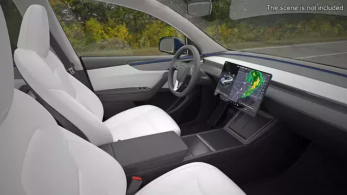 Blue Tesla Model Y Juniper 2025 3D model 6