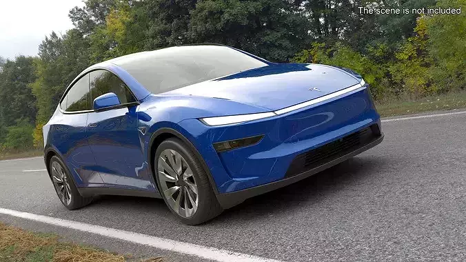Blue Tesla Model Y Juniper 2025 3D model 2
