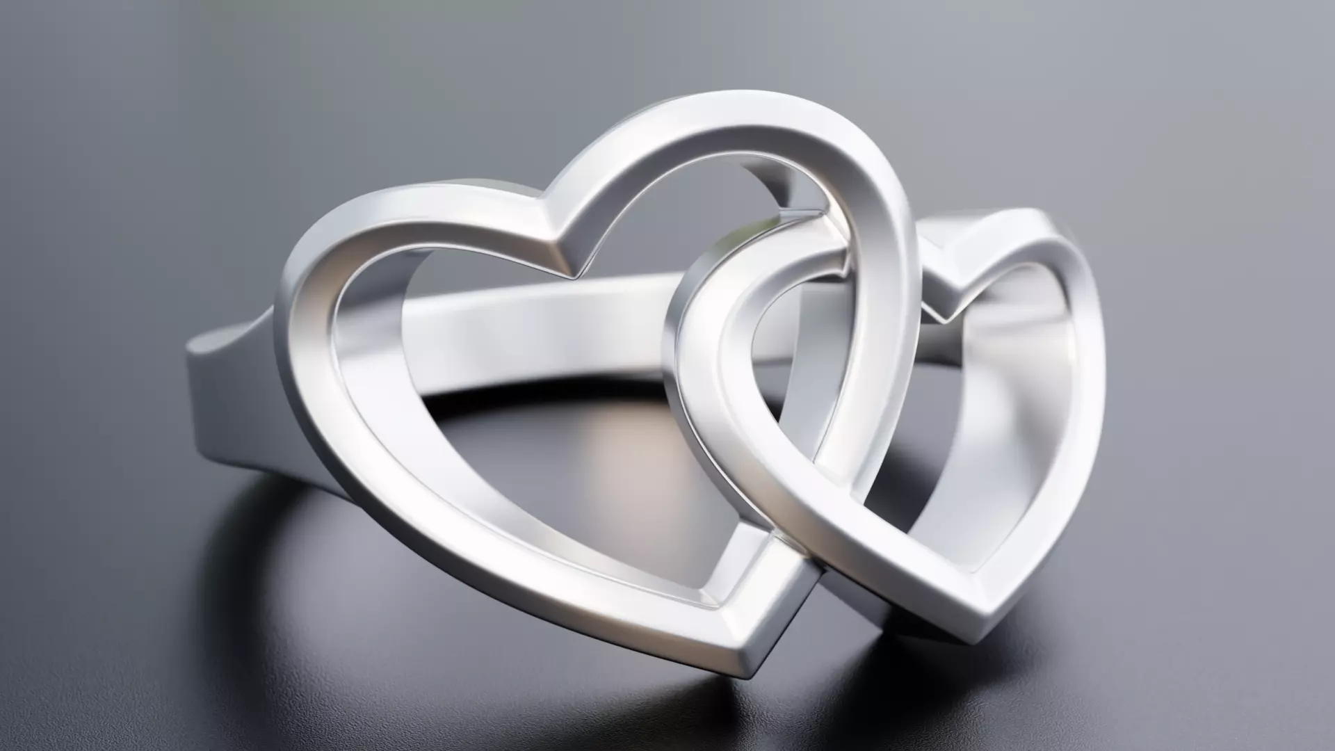 Double Heart Ring - Design-2 3D print model
