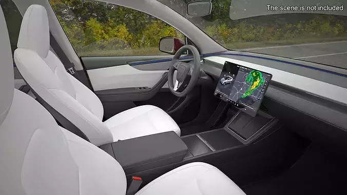 Red 2025 Tesla Model Y Juniper 3D model 6