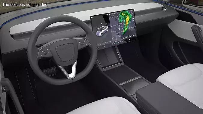 Red 2025 Tesla Model Y Juniper 3D model 7