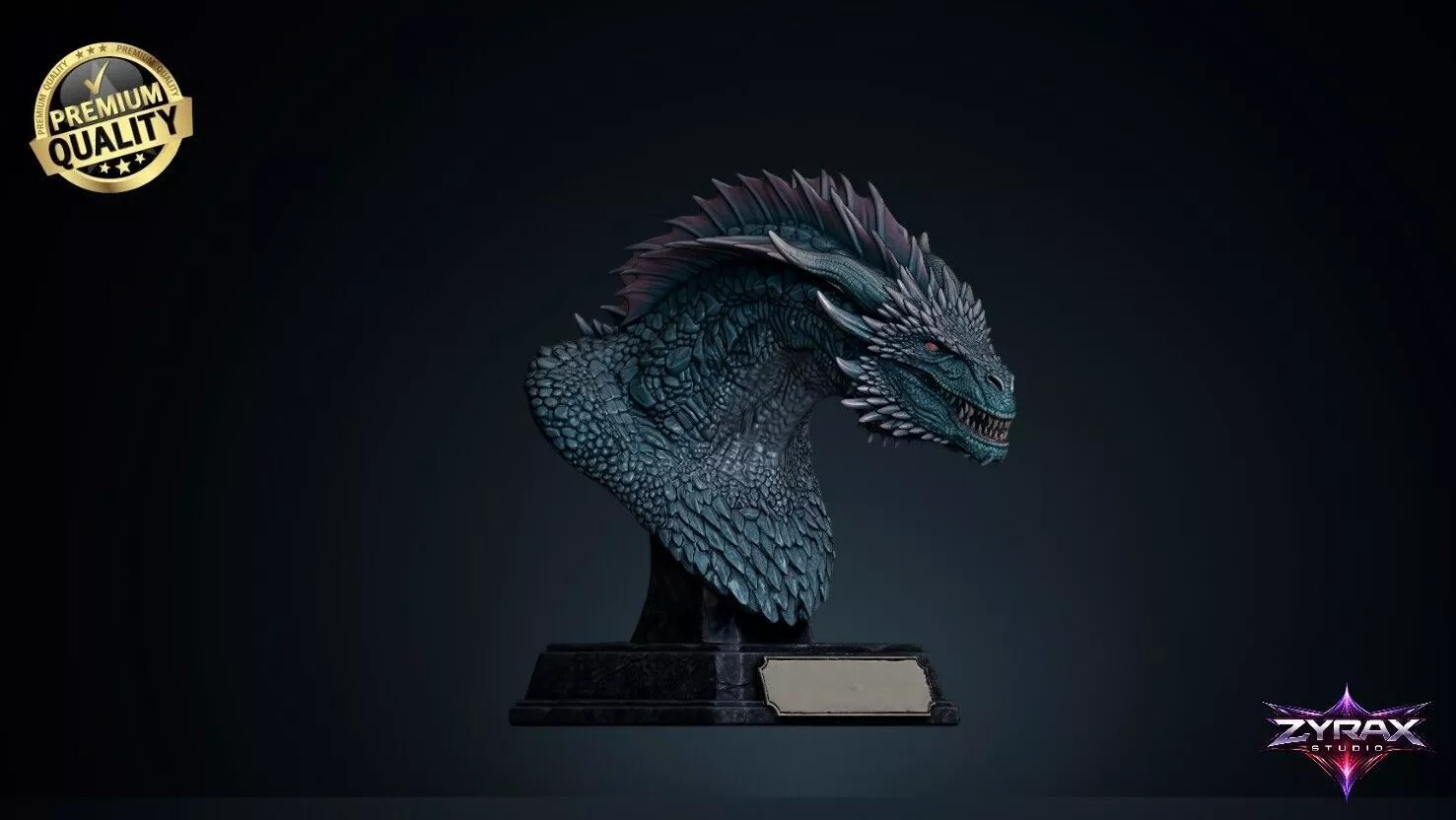 Dreamfyre Bust STL House of the Dragon 3D Print Sculpture Model 3D print model
