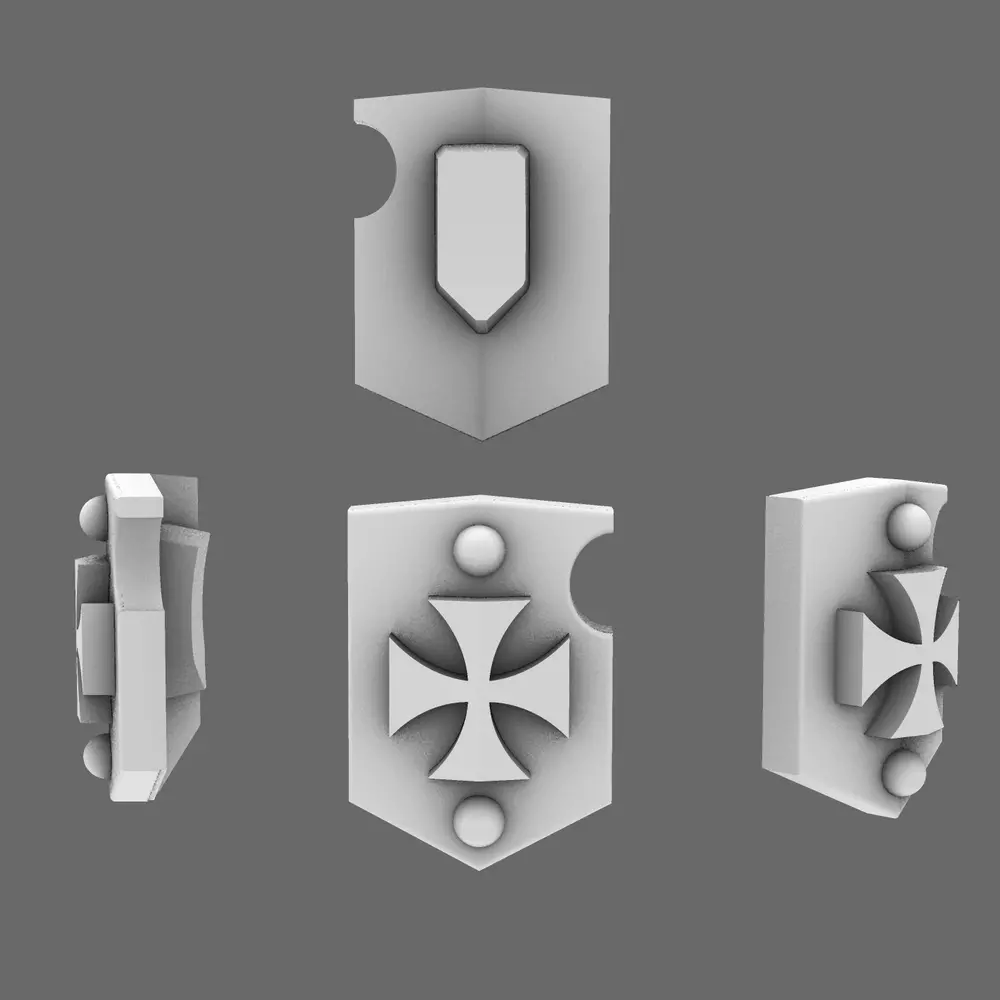 Crusader Knights Shoulder Shields 3D print model
