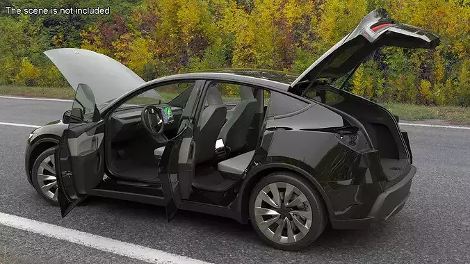Black Tesla Model Y Juniper 2025 3D model 5