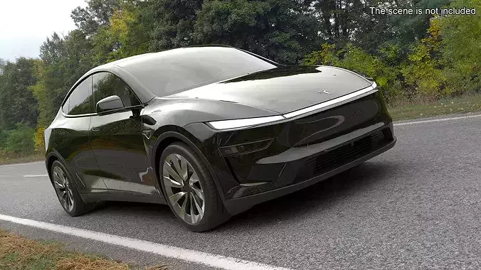 Black Tesla Model Y Juniper 2025 3D model 2