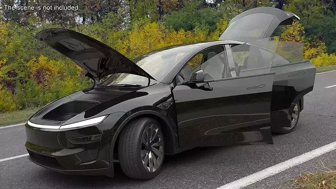 Black Tesla Model Y Juniper 2025 3D model 4