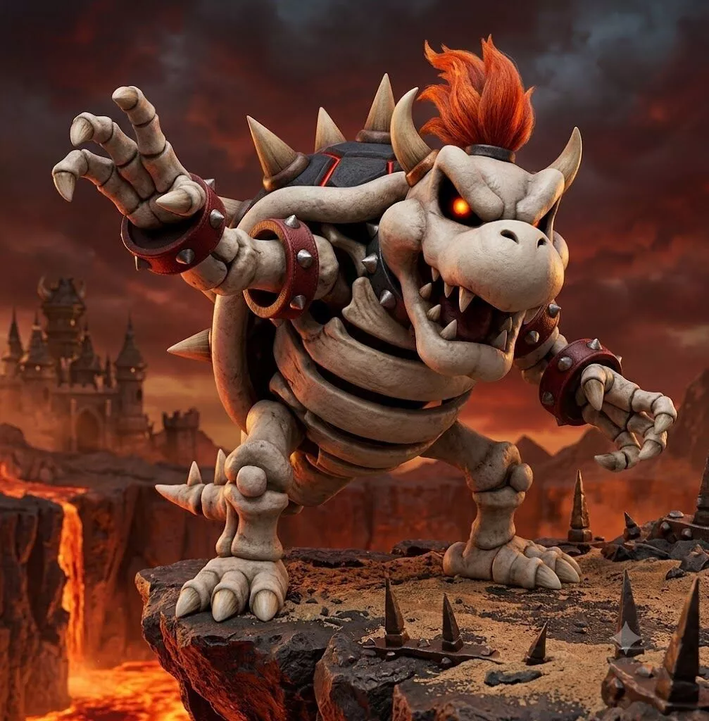 Dry Bowser Skeleton King Statue STL for Resin 3D Printing Model 3D print model