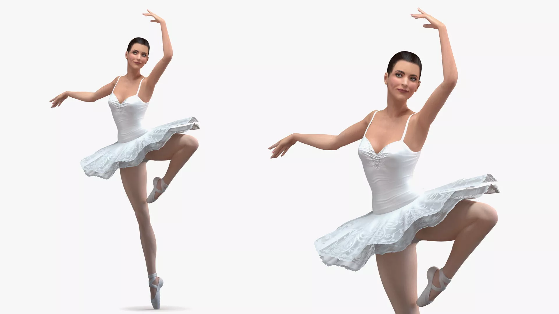 Ballet Dancer in Tutu Outfit Rigged 3D model