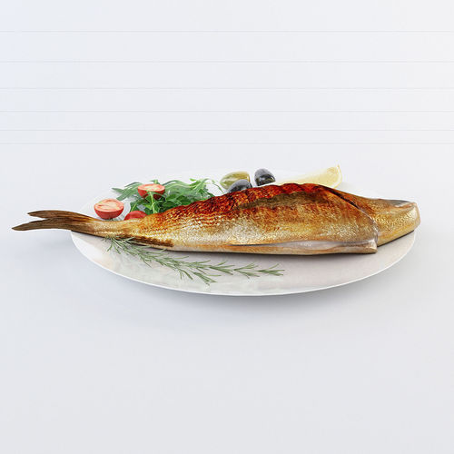 Cooked fish 3D model 4
