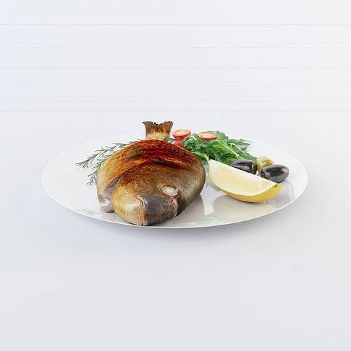 Cooked fish 3D model 5