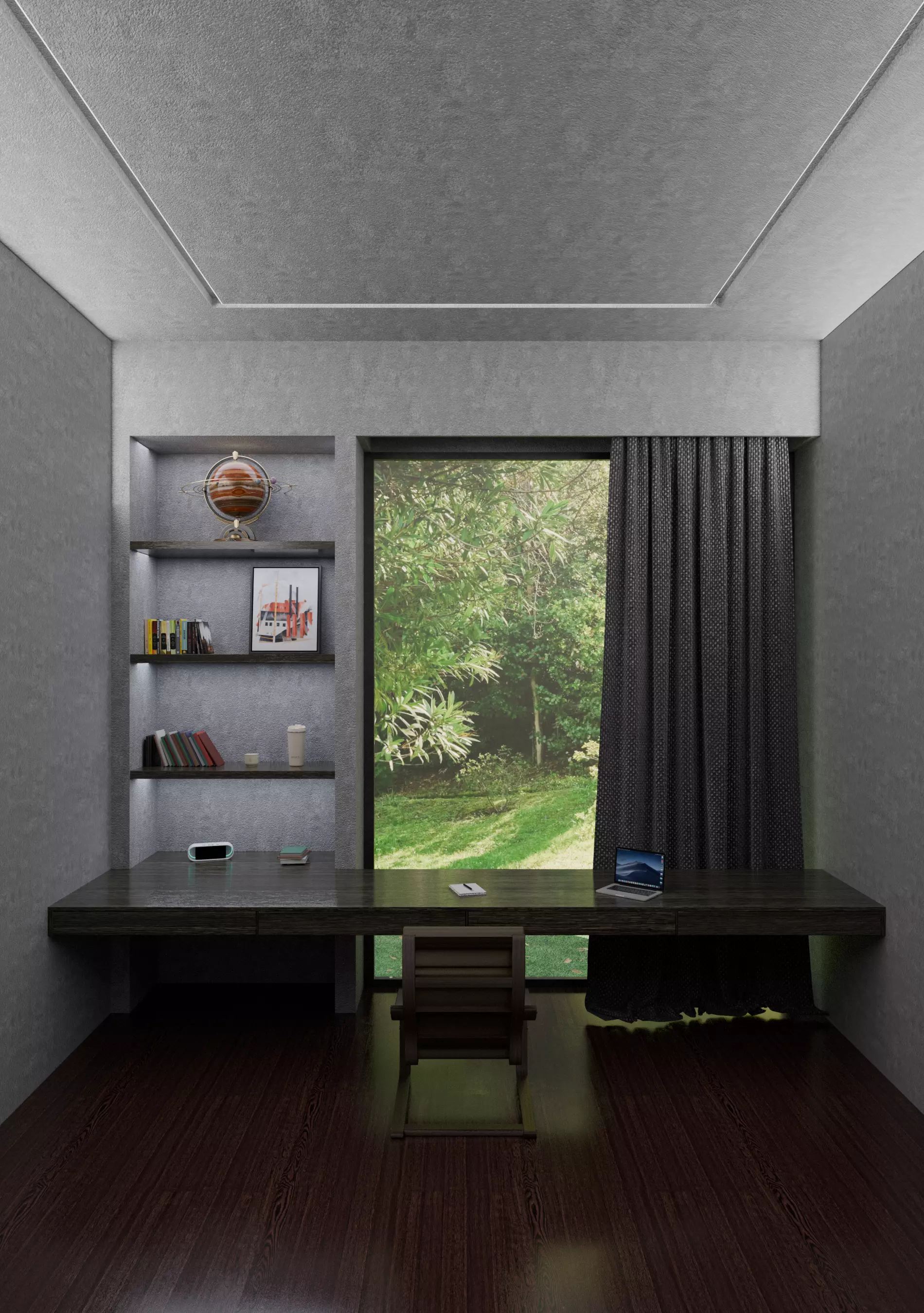 Minimalist Studio With Nature View 3D model