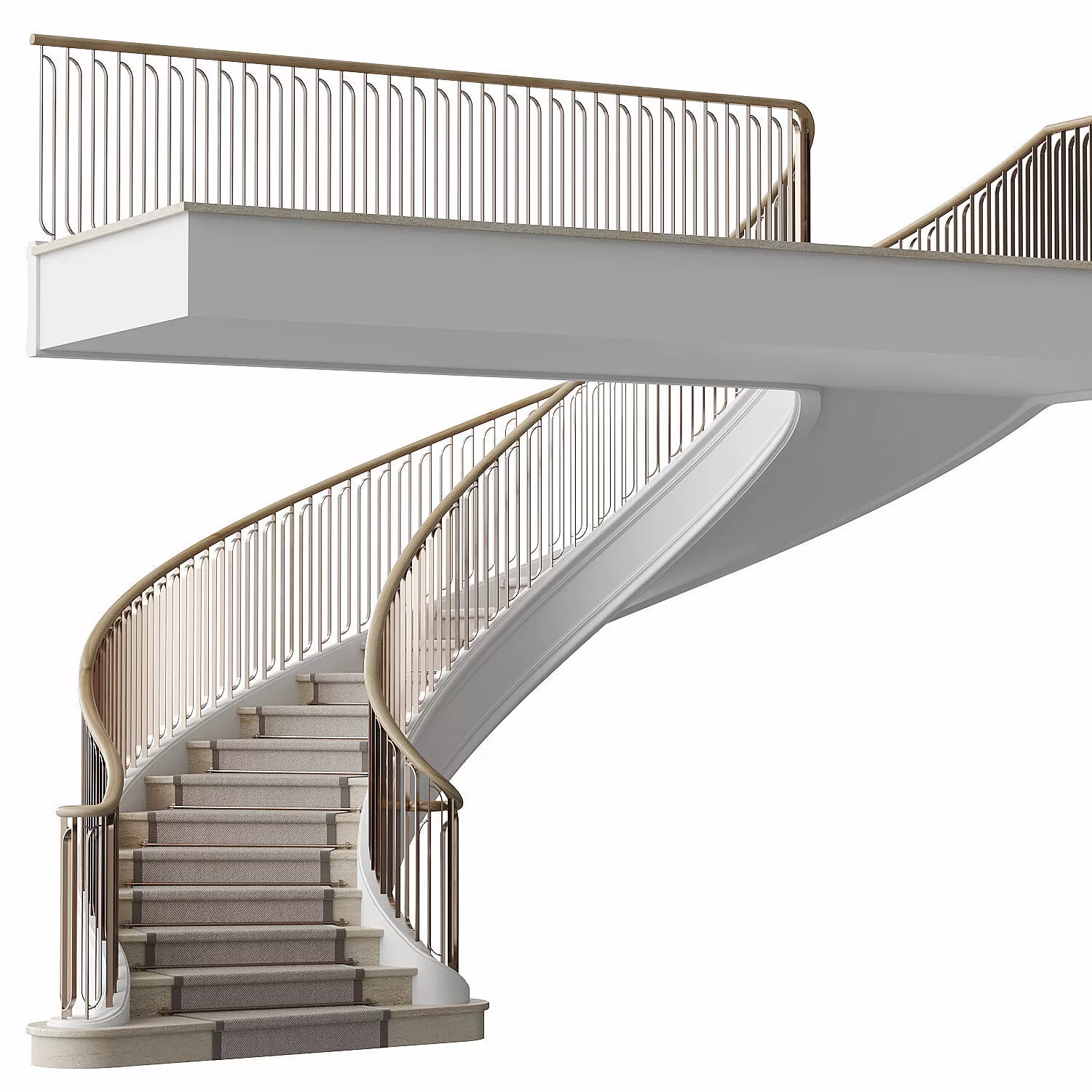 Neoclassical spiral staircase 5 3D model