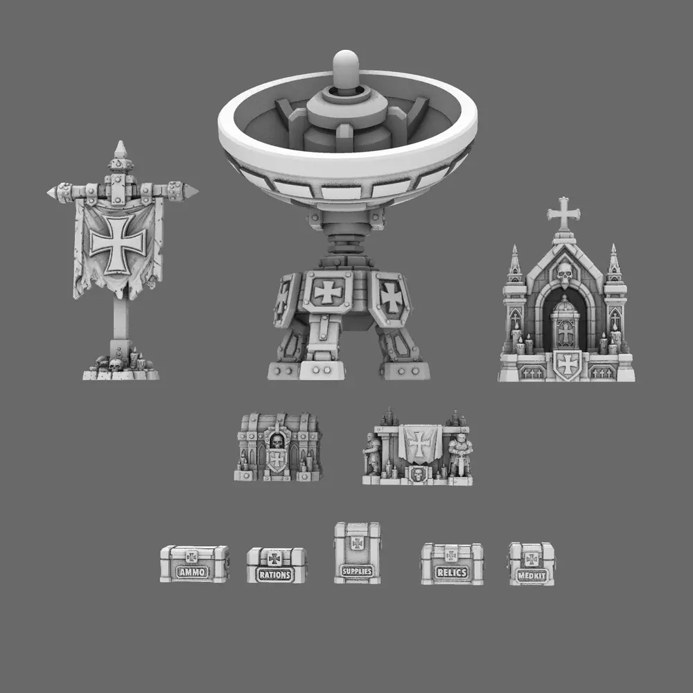 Crusader Knights Objective Markers 3D print model