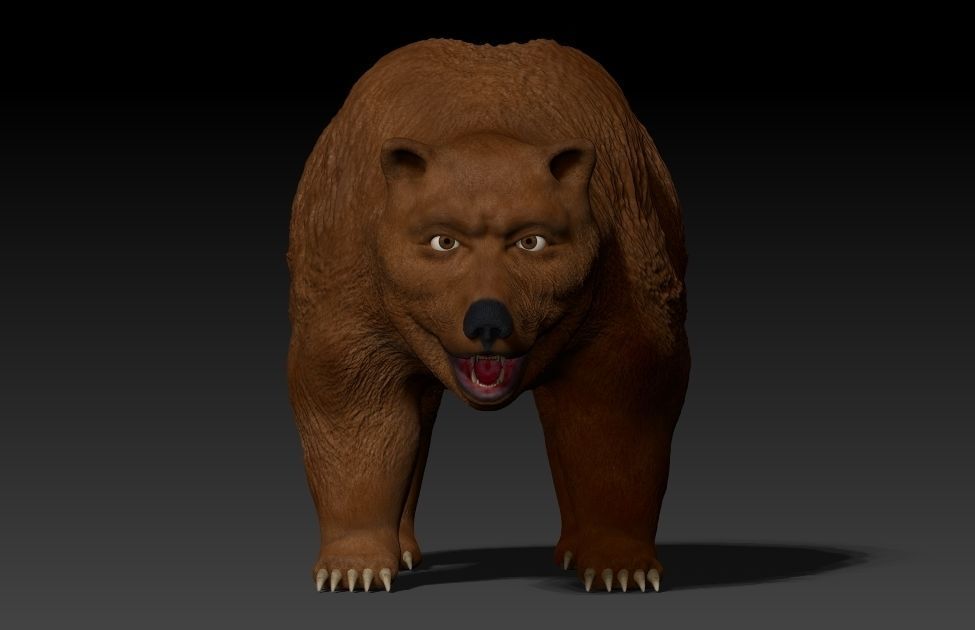 Grizzly Bear Low-poly 3D model_2