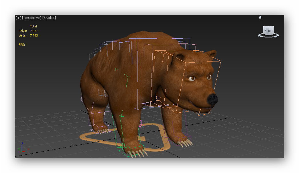 Grizzly Bear Low-poly 3D model_7