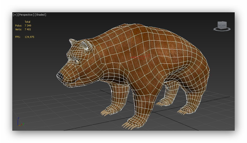 Grizzly Bear Low-poly 3D model_8