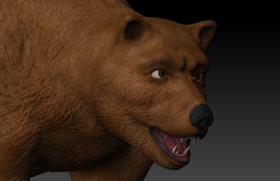 Grizzly Bear Low-poly 3D model_1