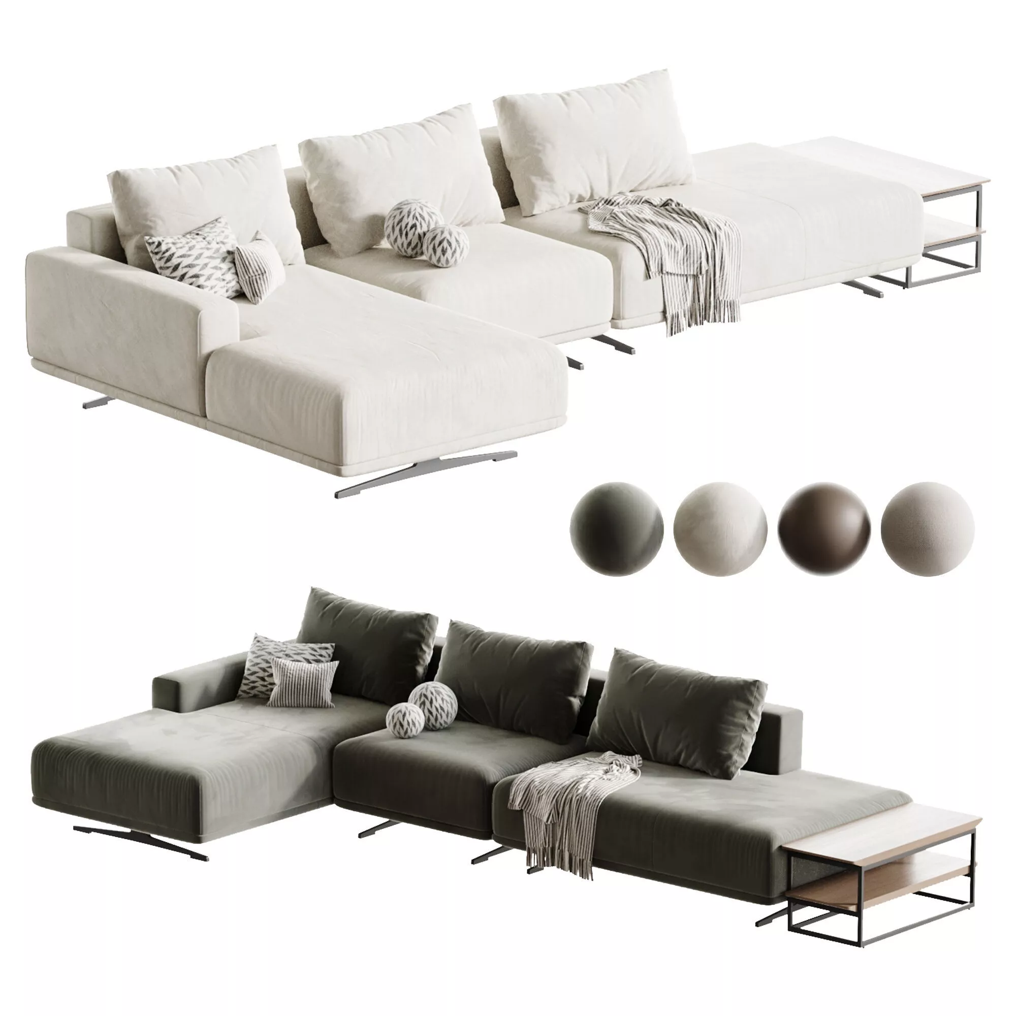 ZILLIS corner sofa 417 cm with a 180 cm ottoman 29 3D model