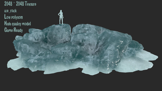 iceberg piece of rock Low-poly 3D model