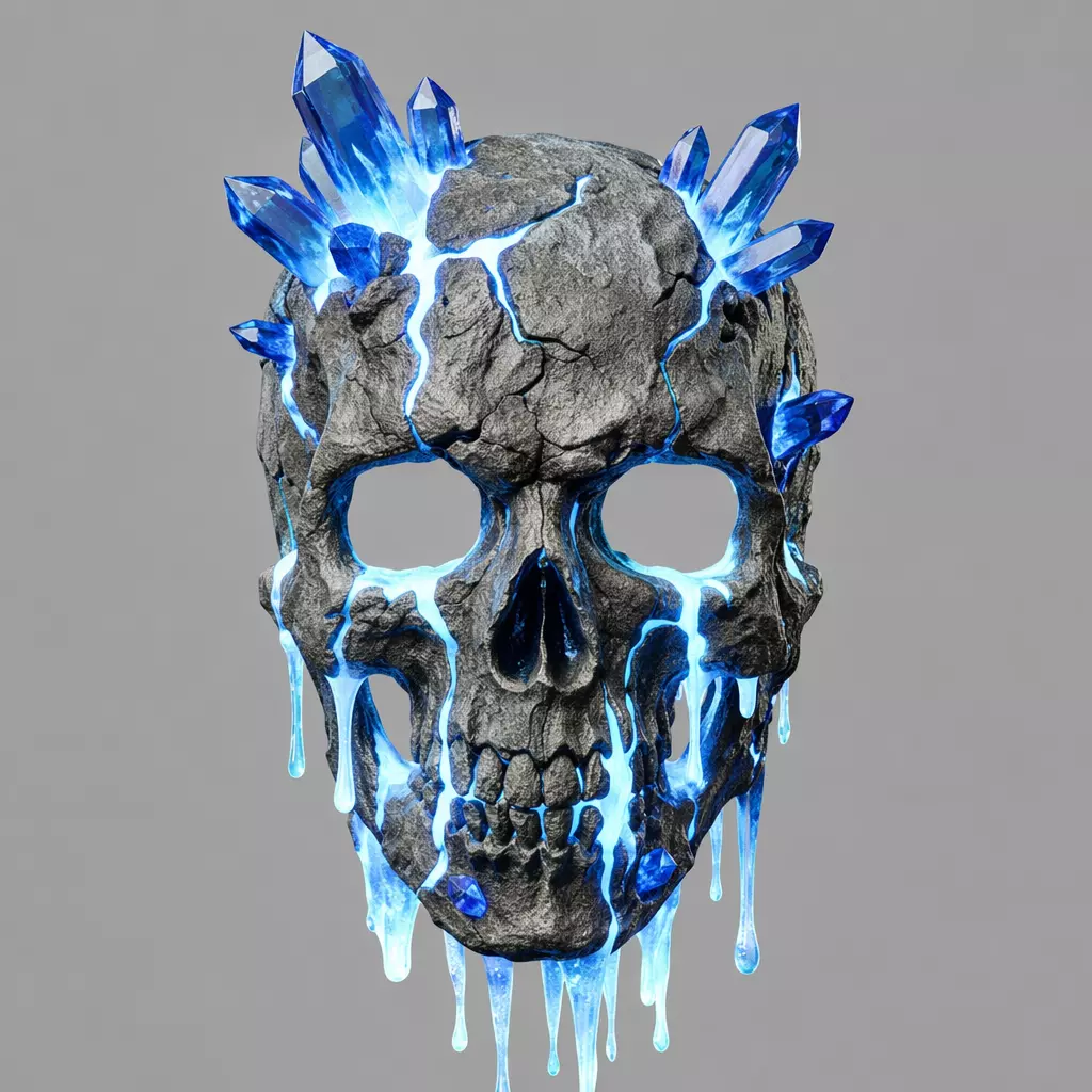 Cryonic Mana Crystal Skull 3D Printable Fantasy DND Prop 3D print model