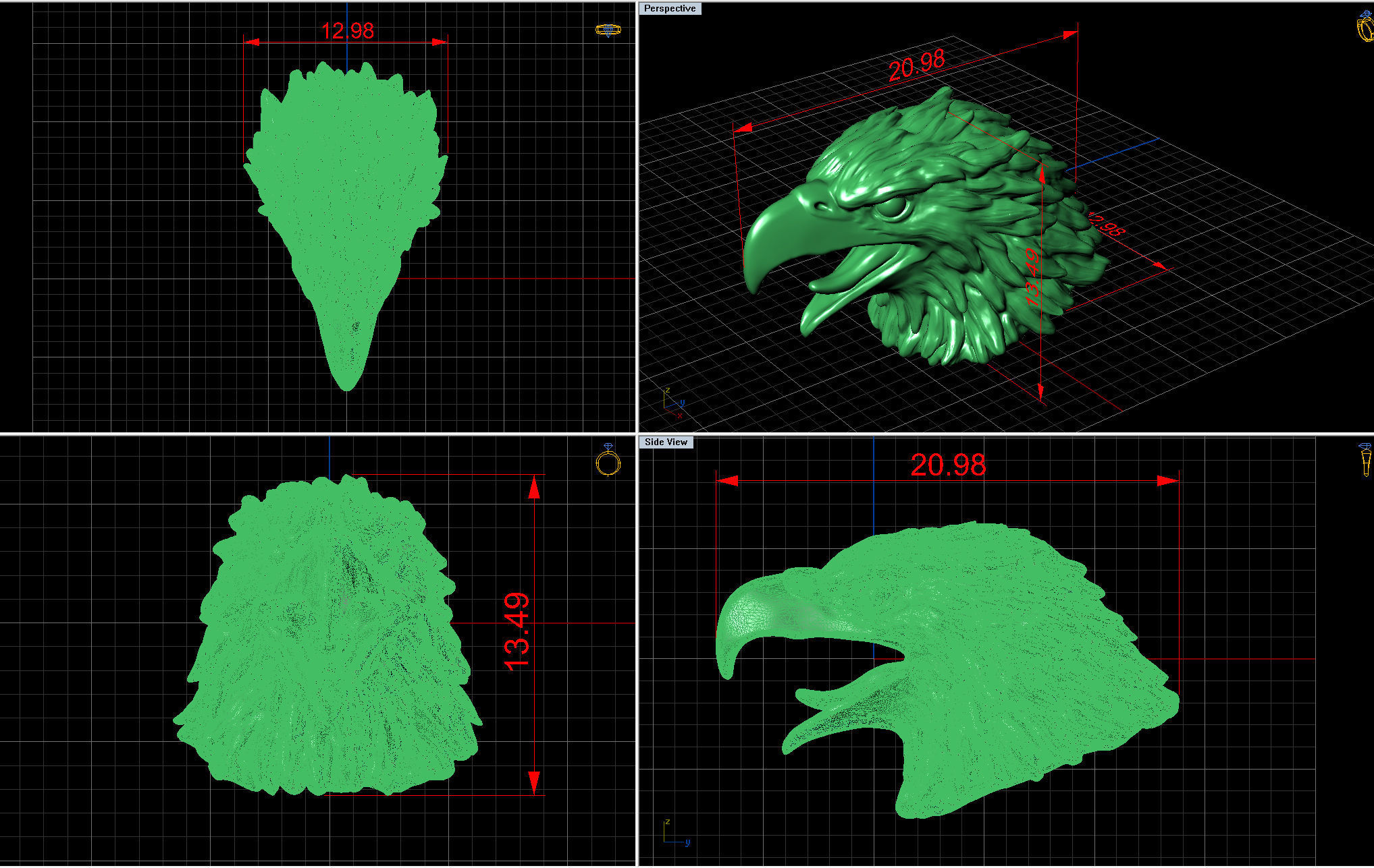 Eagle heads 3D print model_6