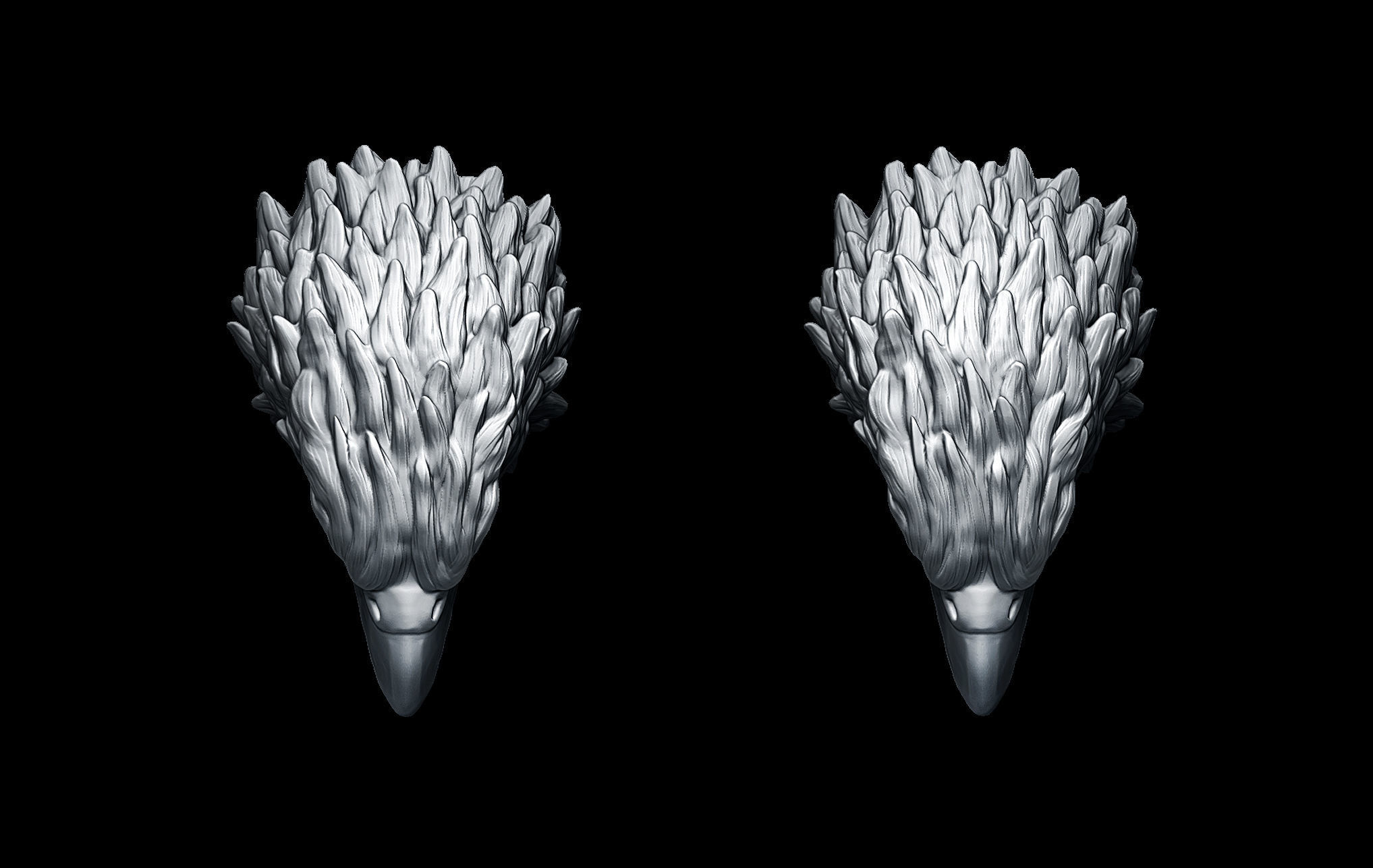 Eagle heads 3D print model_3