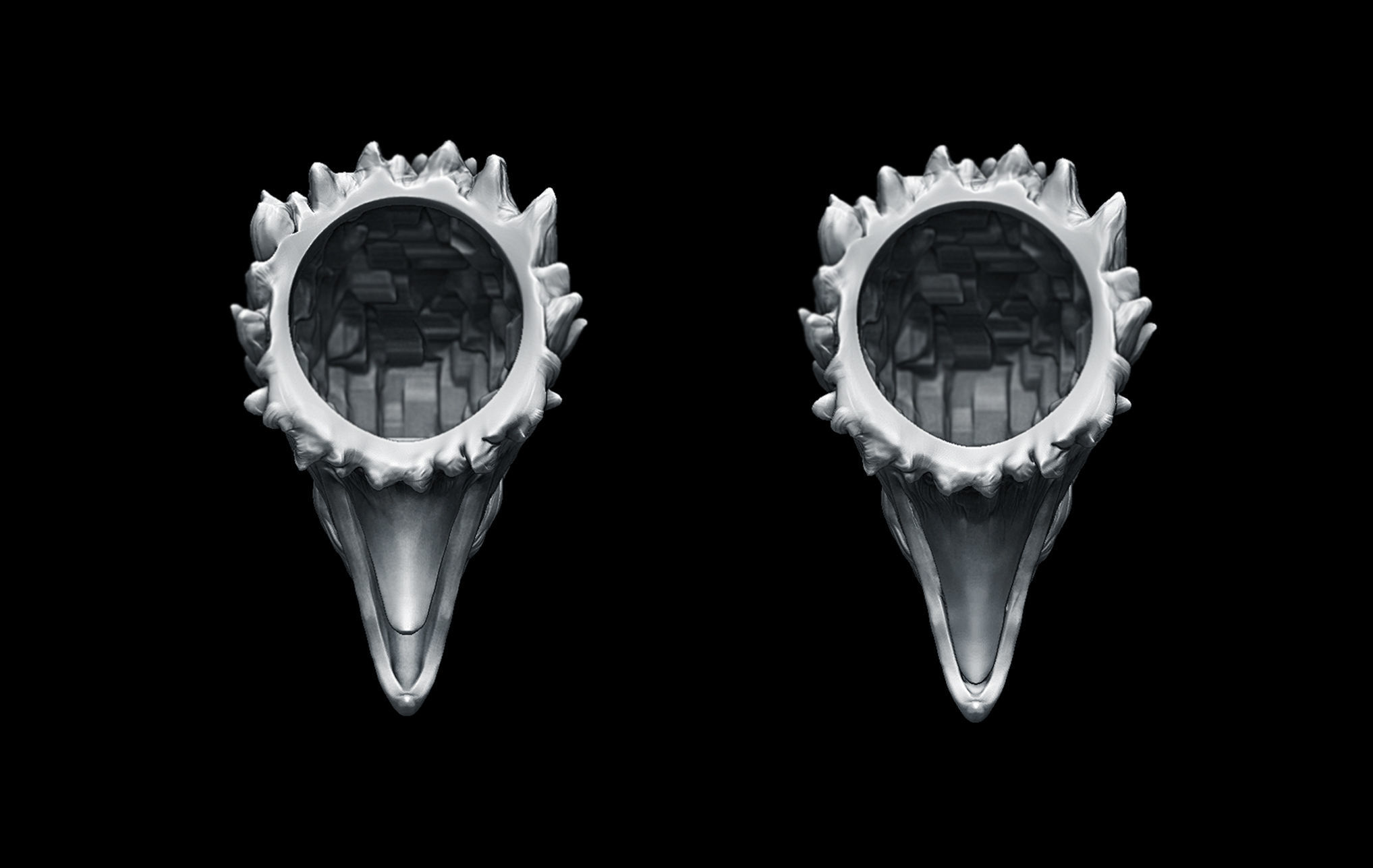 Eagle heads 3D print model_5