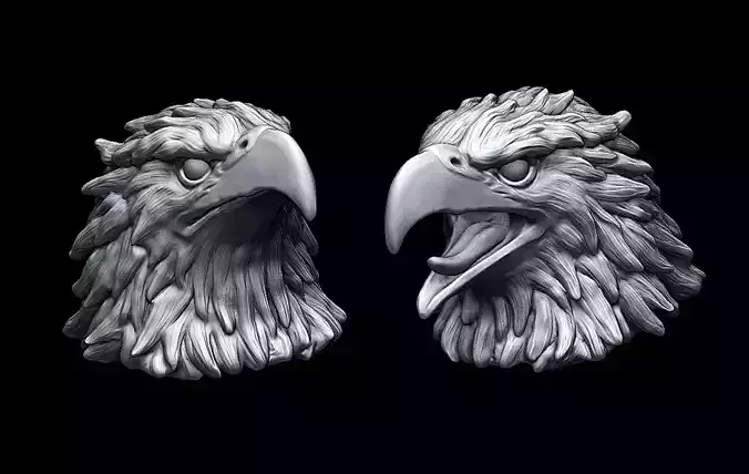 Eagle heads 3D print model