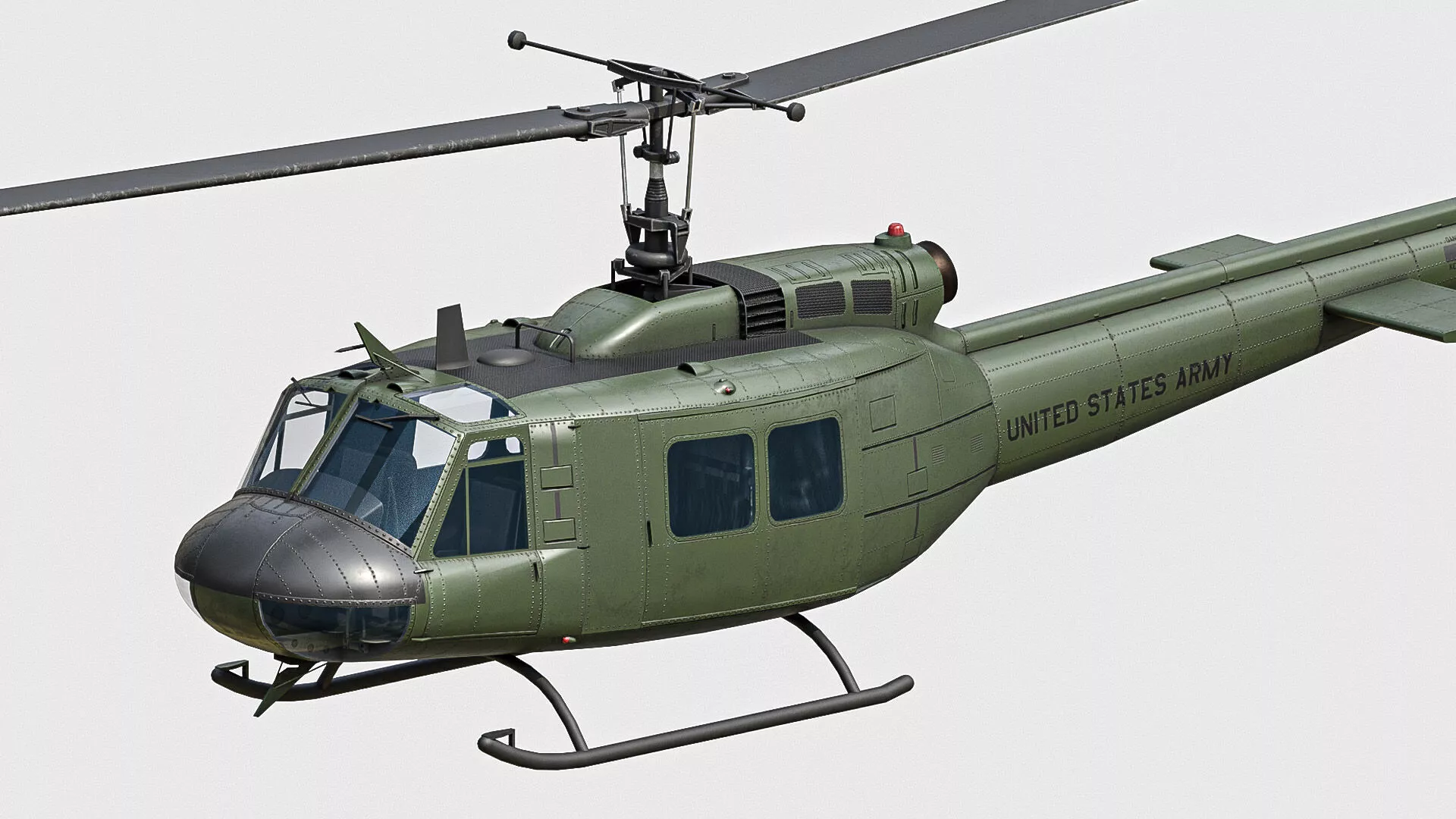 Bell UH-1D Iroquois Huey Low-poly 3D model
