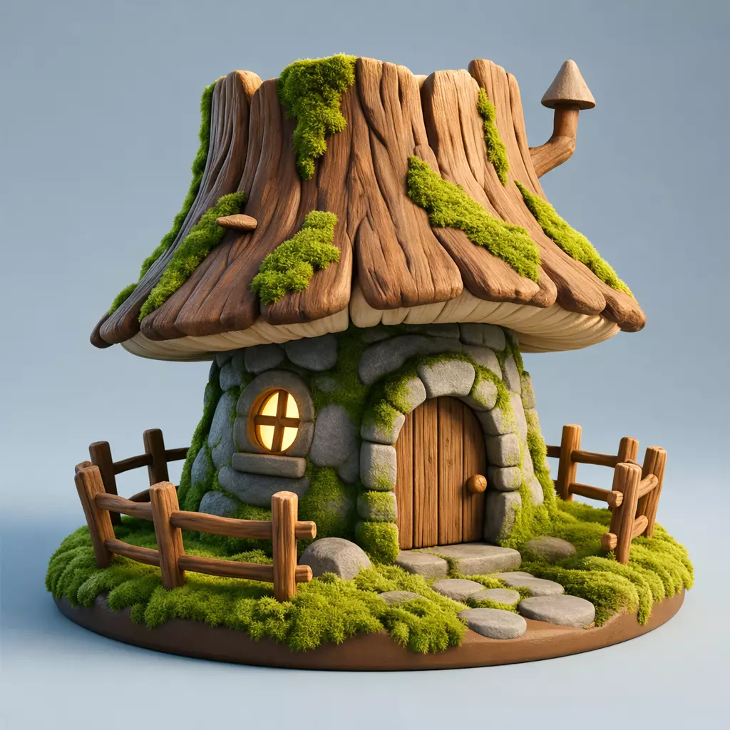 Fairy Mushroom Cottage Gnome House 3D Printable Tabletop Terrain 3D print model