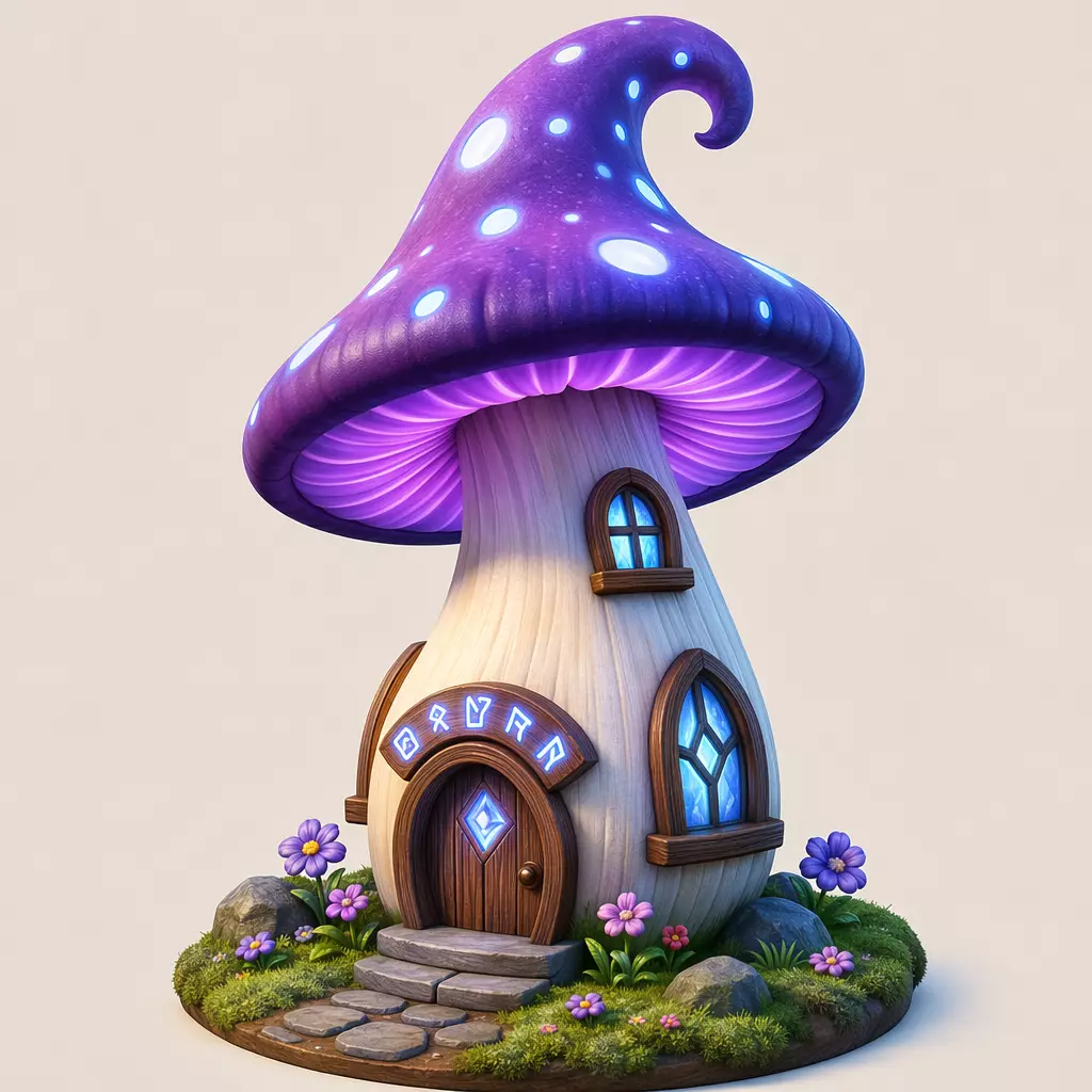 Enchanted Magic Mushroom Cottage Fairy House Tabletop Terrain 3D print model
